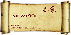 Lauf Zalán névjegykártya