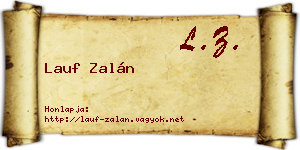 Lauf Zalán névjegykártya